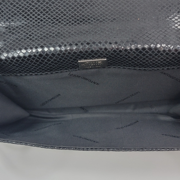 Antonio Scepi Italian Leather Snake Skin Embossed Clutch with Strap, EUC - Picture 6 of 8